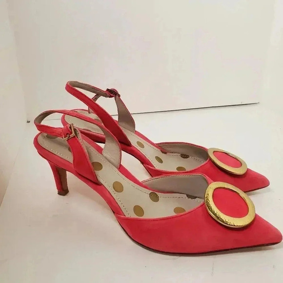 Boden Pink Suede Heels 38 - Picture 1 of 8